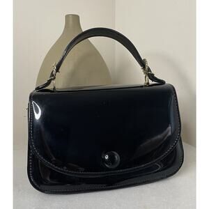 VTG MCM Empress Black Patent Leather Small Purse Clutch Rockabilly Baby Doll